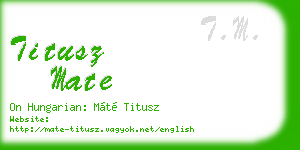 titusz mate business card