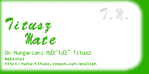 titusz mate business card